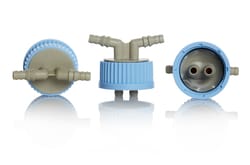 GL45 Screw cap Twin Hose Connector for Pyrex GL 45 media-lab bottle