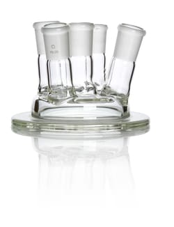 Quickfit Borosilicate Glass Flange Lid 0&deg; Side Socket: 14/23;, 5&deg;, 10&deg;, 15&deg; Side Sockets: 19/26, Vertical Center Socket: 19/26 | Buy Online | Quickfit | Fisher Scientific