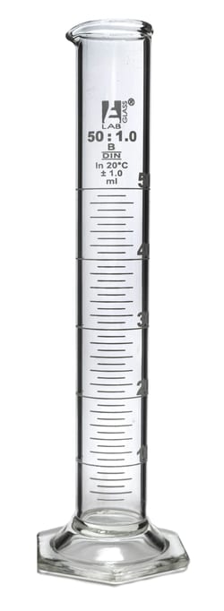 Eisco&trade;&nbsp;Class B Hexagonal Base Glass Graduated Cylinders