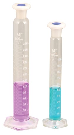 Eisco Class B Hexagonal Base Glass Graduated Cylinders with Interchangeable Stopper 1000 mL | Buy Online | Eisco&trade; | Fisher Scientific