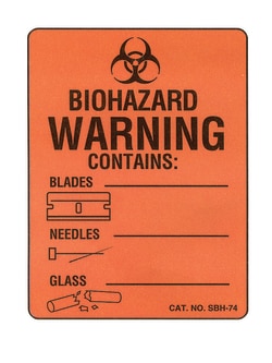 Electron Microscopy Sciences&nbsp;Specialty Warning Biohazard Label Model SBH-74, 3