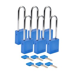 Brady Velocity Alum Padlock 3 in. Stl Shkl KA 6/Pk. White | Buy Online | Brady&trade; | Fisher Scientific