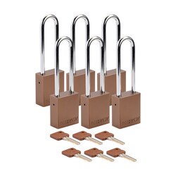Brady Velocity Alum Padlock 3 in. Stl Shkl KA 6/Pk. White | Buy Online | Brady&trade; | Fisher Scientific