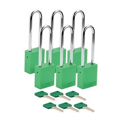 Brady Velocity Alum Padlock 3 in. Stl Shkl KA 6/Pk. White | Buy Online | Brady&trade; | Fisher Scientific