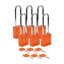Brady Velocity Alum Padlock 3 in. Stl Shkl KA 6/Pk. White | Buy Online | Brady&trade; | Fisher Scientific
