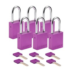 Brady Velocity Alum Padlock 1.5 in. Stl Shkl KD 6/Pk. White | Buy Online | Brady&trade; | Fisher Scientific