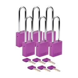 Brady Velocity Alum Padlock 3 in. Stl Shkl KA 6/Pk. White | Buy Online | Brady&trade; | Fisher Scientific