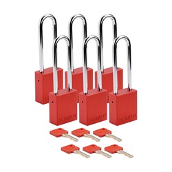 Brady Velocity Alum Padlock 3 in. Stl Shkl KA 6/Pk. White | Buy Online | Brady&trade; | Fisher Scientific