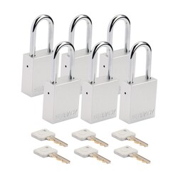 Brady Velocity Alum Padlock 1.5 in. Stl Shkl KD 6/Pk. White | Buy Online | Brady&trade; | Fisher Scientific