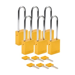 Brady Velocity Alum Padlock 3 in. Stl Shkl KA 6/Pk. White | Buy Online | Brady&trade; | Fisher Scientific