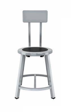 National Public Seating&nbsp;Titan Stool with Backrest, Steel Seat, gray Frame