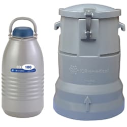 Mitegen&nbsp;CX100 Dryshipper By IC Biomedical With Upright Shipping Case Bundle, Ideal For -190°C Cryogenic Transport, IATA Compliant