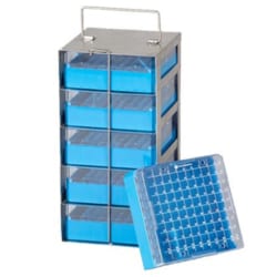 Mitegen&nbsp;Stainless Steel 100 Cell Capacity 5 Shelf Inventory Rack For IC Biomedical CXR500 Dryshipper