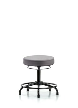 Fisherbrand Vinyl Stool without Back - Desk Height with Round Tube Base and Stationary Glides in Grade A Vinyl Sterling | Buy Online | Fisher Scientific