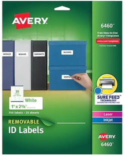 STAPLES ADVANTAGE Avery Removable Inkjet/Laser Labels, 750/Pack, Quantity:
