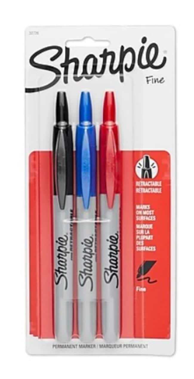 STAPLES ADVANTAGE Sharpie RETRACTABLE Permanent Markers, Fine Point