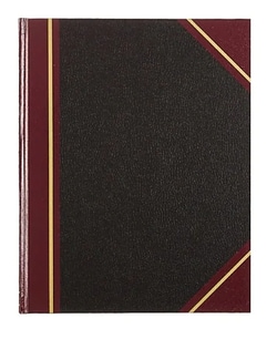 STAPLES ADVANTAGE Rediform Texhide Record Book, 300 Pages, Black, Quantity: