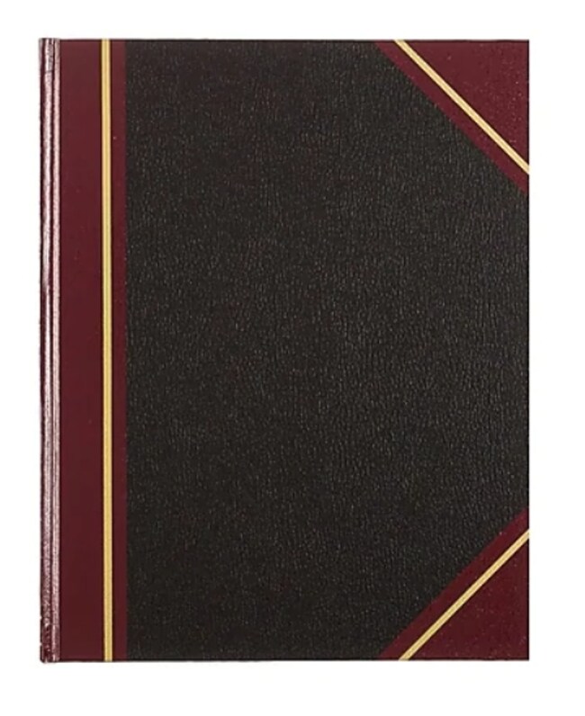 STAPLES ADVANTAGE Rediform Texhide Record Book, 300 Pages, Black