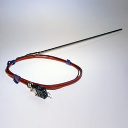 Ace Glass, Inc. Sensor probe, J thermocouple, 1/4in OD x 12in inconel sheath, 72in male mini plug lead