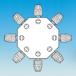 Ace Glass, Inc. 8-way Tefzel tubing connector valve