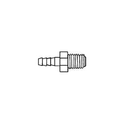 Ace Glass, Inc. PTFE 3/8" male NPT to 3/8" ID hose barb connector., Quantity:
