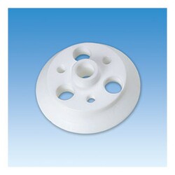 Ace Glass, Inc.&nbsp;Head, PTFE, 100mm, 7 neck, 3/4in center, (1) 1in 10° angled, (2)3/4in vertical, (3) 1/4in vertical