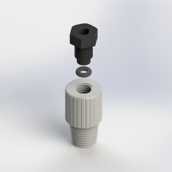 Ace Glass, Inc. PTFE insert, 1/4" NPT, #7 compression fitting6.5 to 7mm