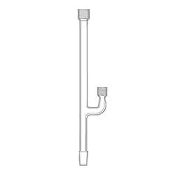 Ace Glass, Inc.&nbsp;NMR washer body, #11 sample tube opening, #7 solvent reservoir opening, 24/40 bottom solvent recovery tube
