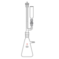Ace Glass, Inc. Coupling, #7-#7, with ferrule for tubing attachment, connects solvent reservoir to washer body