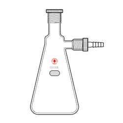 Ace Glass, Inc.&nbsp;Solvent recovery flask, 500mL, #15 Ace-Thred&trade;; top, Ace-Safe&trade;; hose connection for 3/8in ID tubing