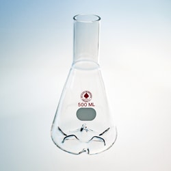 Ace Glass, Inc. Flask, shake, 300mL, three deep baffles, 38mm OD long neck, cs/12