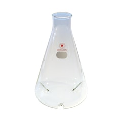 Ace Glass, Inc. Flask, shake, 125mL, baffled, #5 stopper size beaded neck, cs/12
