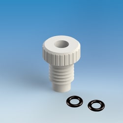 Ace Glass, Inc. #7 PTFE bushing, 7.5mm center hole, (2) FETFE O-rings