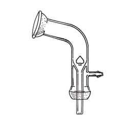 Ace Glass, Inc.&nbsp;Vacuum take off adapter, 35/25 outer top, 35/25 inner bottom, outside the bend hose connection, 5/16 to 3/8inch ID tubing
