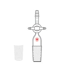 Ace Glass, Inc. Adapter, stopcock, straight hose connection, PTFE plug, 24/40