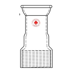 Ace Glass, Inc. Adapter, 35/25 socket joint, #25 Ace-Thred end