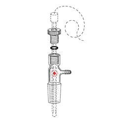 Ace Glass, Inc.&nbsp;Adapter, 29/42, 3/8in size D hose connection, #15 Ace-Thred, complete with 7506-06 nylon bushing and 7855-716 O-ring