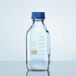 Ace Glass, Inc. Bottle, Duran, square, 1L, GL 45 blue polypropylene cap, cs/10