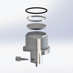 Ace Glass, Inc.&nbsp;50mm adapter, nylon, polyethylene packing support, Luer slip bottom drip with flow regulator valve