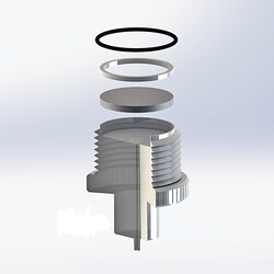 Ace Glass, Inc. 15mm adapter, PTFE, polyethylene packing support, Luer