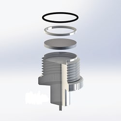 Ace Glass, Inc. 50mm adapter, PTFE, polyethylene packing support, Luer
