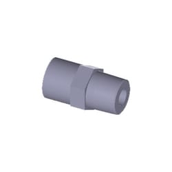 Ace Glass, Inc. Adapter, 1/2in MNPT to 1/2in FNPT, PTFE, without O-ring, 1/2in drill-thru