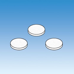 Ace Glass, Inc.&nbsp;73mm porosity D glass filter disc designed for removable use within liquid chromatography columns with #80 Ace threads.