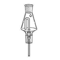 Ace Glass, Inc. Sample flask, 20ml, 19/22 top and bottom, 7/15 siphon tube