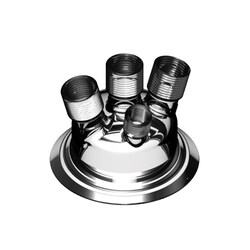 Ace Glass, Inc. Head, 60mm Duran flange, O-ring groove, #15 center, (2)#15, (1)#7