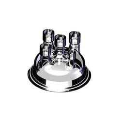 Ace Glass, Inc. Head, 100mm Duran flange, O-ring groove, #15 center, (3)#15, (1)#7