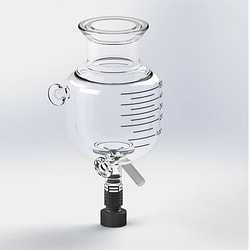 Ace Glass, Inc. Flask, cylindrical, jacketed, 100mL, 60mm Duran flange, CAPFE™;7855-878 O-ring sold separately