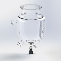 Ace Glass, Inc. Flask, cylindrical, jacketed, 6000mL, 150mm Duran flange,