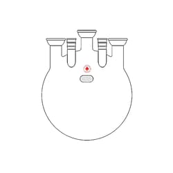 Ace Glass, Inc.&nbsp;Spherical flask, 50000mL, (3)in-line 65/40 spherical joints, (2)24/40 standard taper joints
