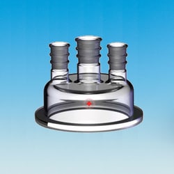 Ace Glass, Inc. Head, 29/42 center, (2)24/40 sides, 168mm OD x 130mm ID flat flange